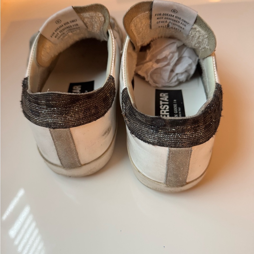 Golden Goose Superstar white sneakers with camouflage / leopard micro glitter - Picture 3 of 5
